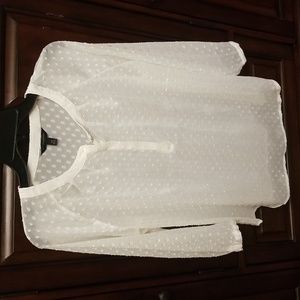 Banana Republic cream sheer top. Size XS